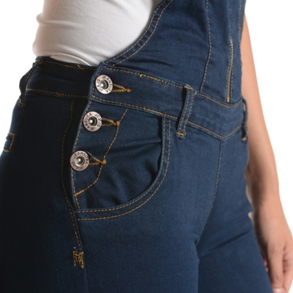 NWT dark rinse wash overalls jumpsuit Medium - Picture 4 of 7